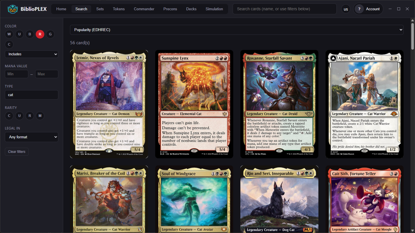 Card search